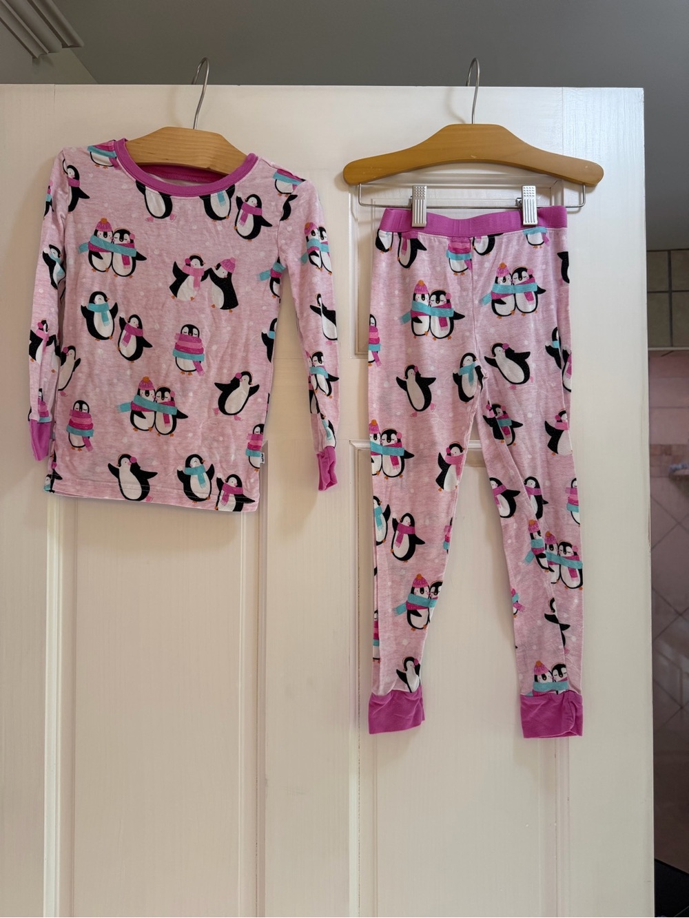 Little Sleepies Pink Penguin Pajama Set with Teal & Purple Accents